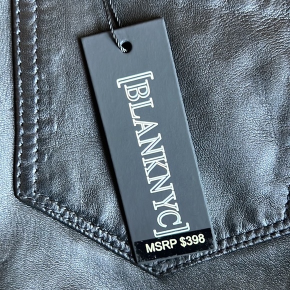 BLANK NYC Stretch Sheep Leather Skinny MOTO Pants Size 26 Black MSRP$398 - Picture 10 of 14
